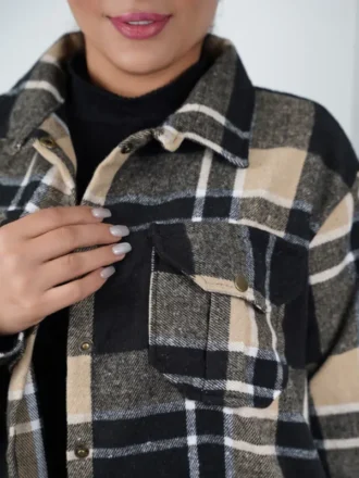 شکت چهارخونه پشمی گرم بالا